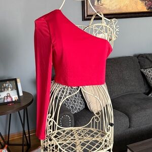 Elegant Red One-Shoulder top